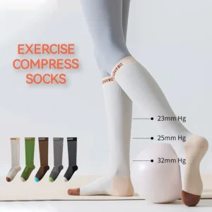 DDP Ship Custom Your Logo Athletic Compression Socks 15-20 Mmhg Women Knee High Long Cycling Running Compression Socks