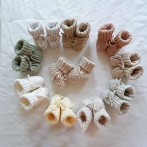 DDP Winter Pure Handmade Wool Solid Color Knitted Baby Socks Baby Socks Newborn Gift Knitted Winter Baby Sock Shoes