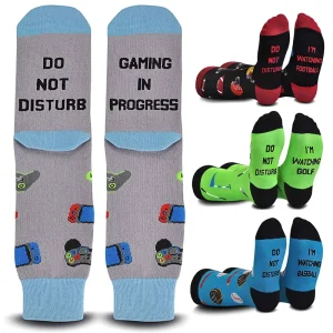 DO NOT DISTURB I’M GAMING Fun Socks for Men Women Boys Warm Cotton Novelty Dress Socks