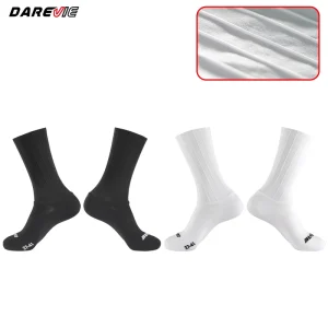 Darevie Men’s Custom Printed Summer Compression Sports Socks Aero Crew Cycling Socks Bike Socks