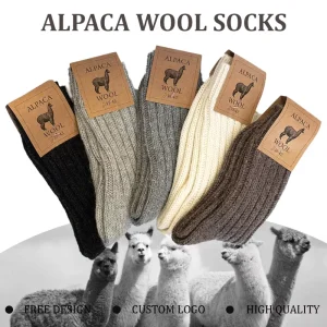Design Xingyou Thermal Alpaca Winter Thick Men Socks Warm Merino Wool Socks Soft Crew Packaging Custom Socks