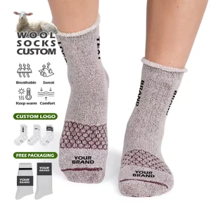 Design Your Logo Thick Warm Woolen Sock Unisex Autumn Winter Thermal Mid Calf Sock Custom Wool Socks