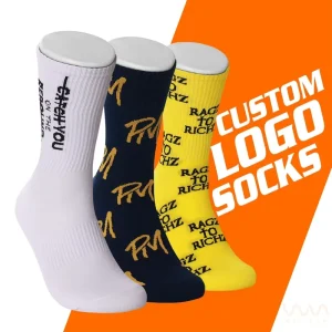 Design Your Own Custom Crew Casual Socks Customized Design Knitted Cotton Sock Custom Logo Men Socks