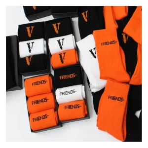Designer Casual Jacquard Knitted Letter Crew Cotton Socks Funny Sports Custom Socks Men