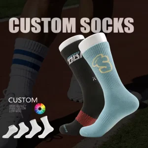Designer Socks Men’s Custom Design Crew Jacquard Knit Logo Running Sock Men Sport Socks