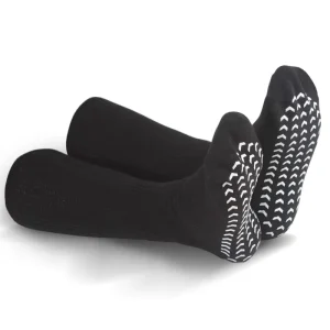 Diabetic Terry Cotton Socks for Men Women Post Surgery Care Loose Fit Calf Socks Absorbent Antibacterial Non Slip Black
