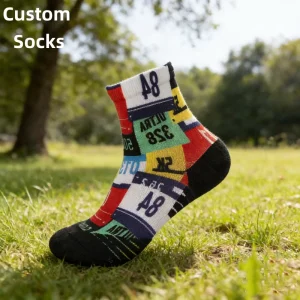 Digital Printed Autumn Ankle Knitted Men’s Sport Custom Socks for Multiple Scenarios