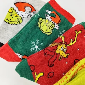 Direct Factory Sales Children’s Cartoon Christmas Jacquard Flower Knitted Crew Sweat Absorbent New Tube Socks Winter