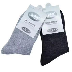 Direct Sale Men Vintage Dress Socks All Season Sweat Wicking Mid Calf Length Anti Odor for Work Use