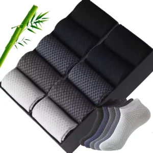 Double needle Bamboo Fiber Socks for All Seasons Business Mid calf