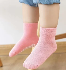 Dress Anti Bacterial Crew Socks for Kids Boys Solid Color Anti Slip Knitted Polyester Cotton Winter Boating