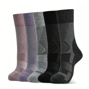 Durable Merino Wool Blend Socks Comfortable Casual Crew Socks Moisture Wicking Thermal Winter Warm Socks