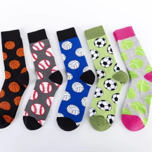 Durable Using Low Price Ball Pattern Football Basketballsocks Rugby Socks for Man Cartoon Colorful Socks