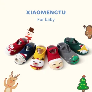 Early Education Socks Christmas Cotton Wool Hoop Thickened Baby Floor Sock Non-slip Indoor Toddler Socks Shoes for Children