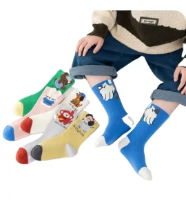 Early Spring Thickened Low-top Shallow-mouth Children’s Boat Socks Baby Socks Trampoline Socks Cartoon Terry Floor 100% Cotton