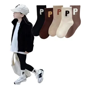 Eco Cotton Kid’s Crew Socks Winter Thick Sporty Casual Custom