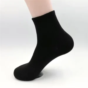 Eco Friendly Anti Bacterial Breathable Quick Dry Knitting Men’s Cotton Plain White Autumn Crew Gym Workout Socks