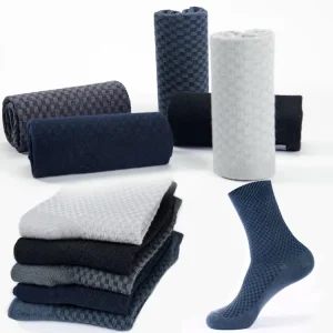 Eco Friendly Bamboo Fiber Crew Socks Custom Logo Comfortable Men’s Socks for Business Sports Daily Wearing