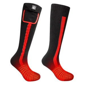 Electric Heating Heated Socks Winter Sports Warmth Rechargeable Battery High-Crew Coolmax Material Printed Foot Warmer
