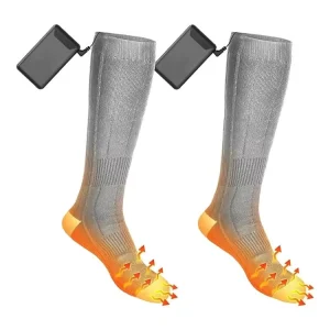 Electrical Rechargeable Ski Socks for Outdoor Sports Knitted Thermal Heated Socks with Designer Print Logo for Winter Season