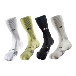 Elite Men’s Youth Running Basketball Athletic Socks Crew Length Sweat Absorbing 100% Cotton Custom Logo Socks