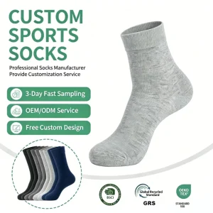 European American Cotton Mid-Calf Men’s Socks Solid Color Business Prom Four Seasons Long Socks Breathable