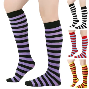 European American Family Mid-Calf Performance Socks Knitted Crew Christmas Striped Jk Socks Knee-High Toddler Socks Cross-Border