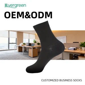 Evergreen High Quality Bamboo Fiber Men’s Business Socks Breathable Deodorant Compression Long Colorful Elasticity Logo Knitted