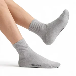 Everyday Wear Pure Cotton 10A Antibacterial Casual Crew Socks Soft Touch Durable Elastic