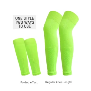 Extended Knee High Athletic Socks Foldable Breathable High Elastic Soccer Sock Covers Footless Thigh High Soccer Socks Sleeves