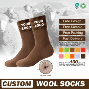 Extra Thick Wool Crew Socks Autumn Winter Style Thickened Fleece Lined Sweat Absorbent Warm Men’s Brushed Long Socks