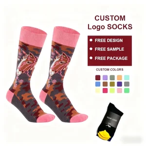 FREE Sample Customized Design logo Women Men Socks Crew Oem Crew Tube Cute Crazy Hosiery Unisex 100% Bamboo Cotton Dress Socks