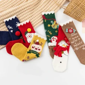Factory Baby Children Coral Fabric Socks Stocking Winter Warm Christmas Sock