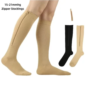 Factory Close Toe Compression Socks Zipper Convenient Stockings 15 21mmHg Knee High Compression Stockings Sleeves