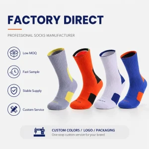 Factory Custom Athletic Crew Socks Anti Slip Quick Dry Breathable Yoga Ankle Casual Sports Children Knitted Grip Cuff