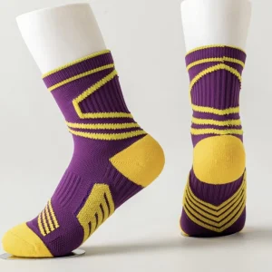 Factory Custom Children’s Performance TC Crew Sport Socks Zoned Cushion Protection Elastic Breathable Mesh Anti-Bacterial Spring