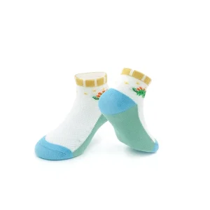 Factory Custom Logo Cartoon Dinosaur Children’s Thin Breathable Knitted Cotton Short Socks Spring Summer Make Order Infants