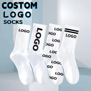 Factory Custom Logo Cotton Athletic Crew Socks Team Sports Socks for Men and Women Autumn Youth Eco Friendly Anti Bacterial