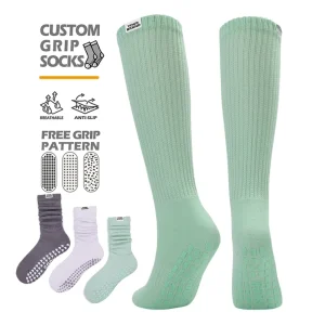 Factory Custom Women’s Breathable Yoga Socks Anti-Slip Grip Yoga Pilates Socks Solid Fitness Yoga Slouch Sock Custom LOGO