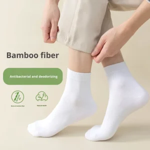 Factory Customized Bamboo Fiber Antibacterial Deodorant Unisex Mid-Calf Socks Shaping Sweat-Absorbent