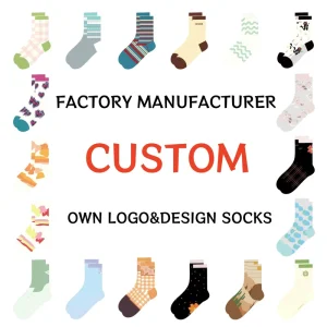 Factory Customized Embroidered Jacquard Women’s Socks Anti Slip Breathable Sports Men’s Cotton Socks