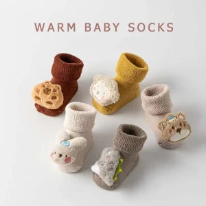 Factory Direct Baby 3D Animal Socks Fluorescent Free Cotton Knit Anti Slip Warm Infant Soft Skin Friendly Toddler Winter