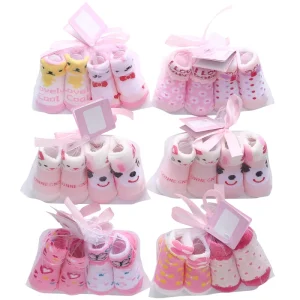 Factory Direct Cotton Cute Princess Baby Socks Set Cartoon Letter Dot Baby Socks Complete Newborn Baby Gift Box Set