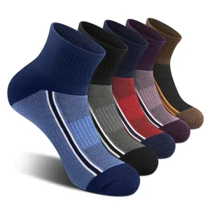 Factory Direct Men’s Ankle Cycling Socks with Cushion Support Moisture Wicking Comfortable Fit for Active Sports Exercise