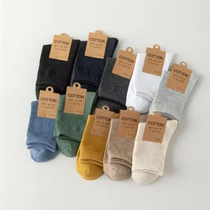 Factory Direct Sale High Quality Custom Knitted Breathable Casual Colorful Cotton Socks Casual Men Crew Socks