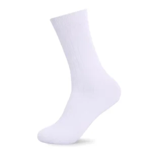 Factory Direct Sale Men’s White Cotton Spandex Polyester Casual Thin Crew High Socks Quick Dry Anti Bacterial Custom OEM Socks