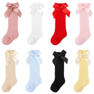 Factory Direct T Children’S and Girls’ Socks Big Bow KneeHigh Long Baby Socks Spring and Autumn High Quality Fashion Children’S