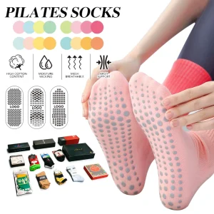 Factory Direct Women Winter Custom Pilates Yoga Socks Gradient Anti slip Mid calf Fitness Socks with logo