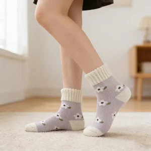 Factory Directly Sale Woman Fashion Thick Warm Anti Slip Eco Friendly Socks Popular Casual Style Women’s Ankle Thermal Socks for