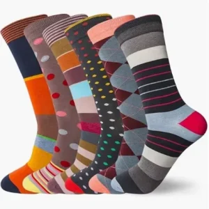 Factory Dress Socks Crew Argyle Colorful Cotton Novelty Casual Happy Fun Men Socks